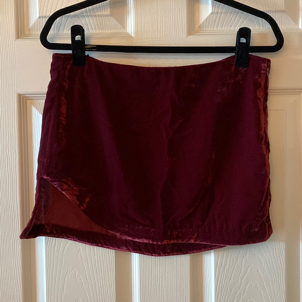 Free People Velvet Mini Skirt